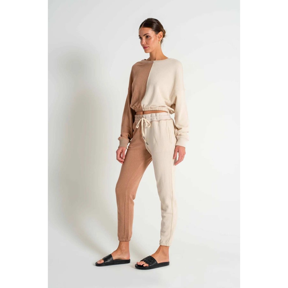 n:Philanthropy Ronan Sweatshirt Jogger Set Bone Cuban Sand Women's Size M/L